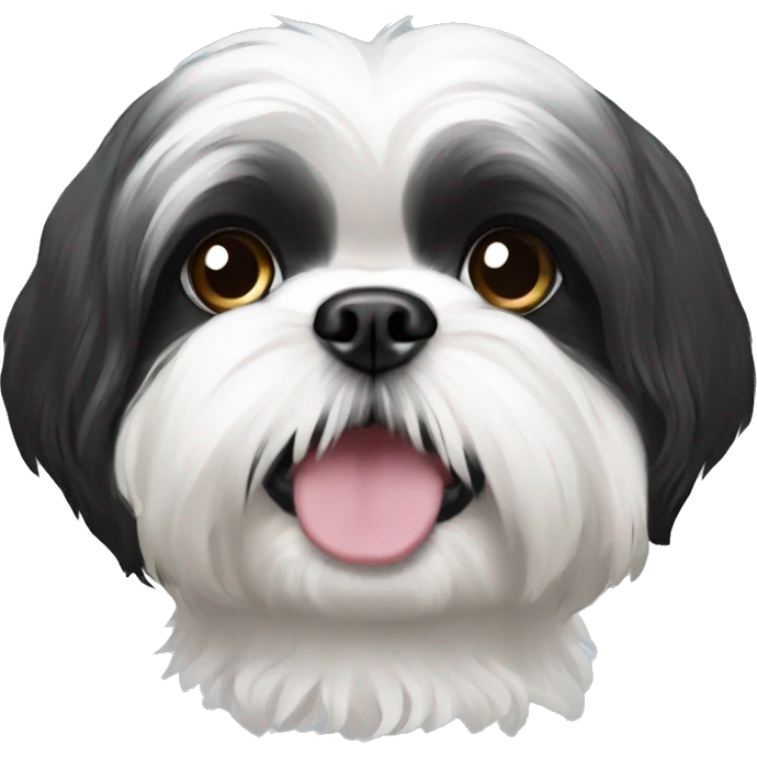 Black and white shih tzu  emoji