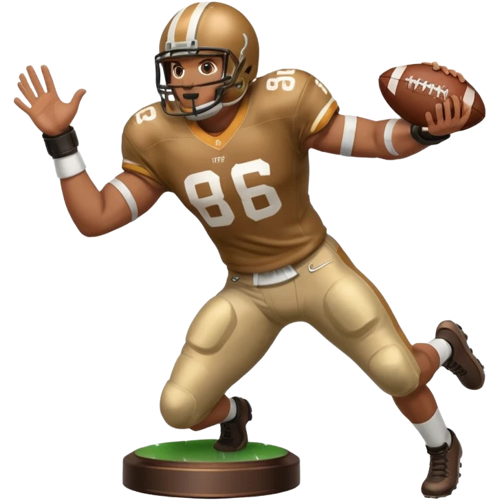 a trophy of a american football player stiff arm emoji