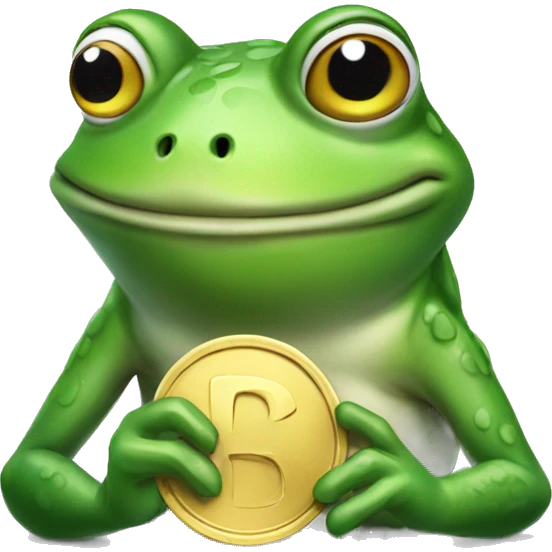frog holding a coin in his hand emoji