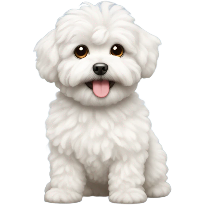 White curly maltipoo emoji