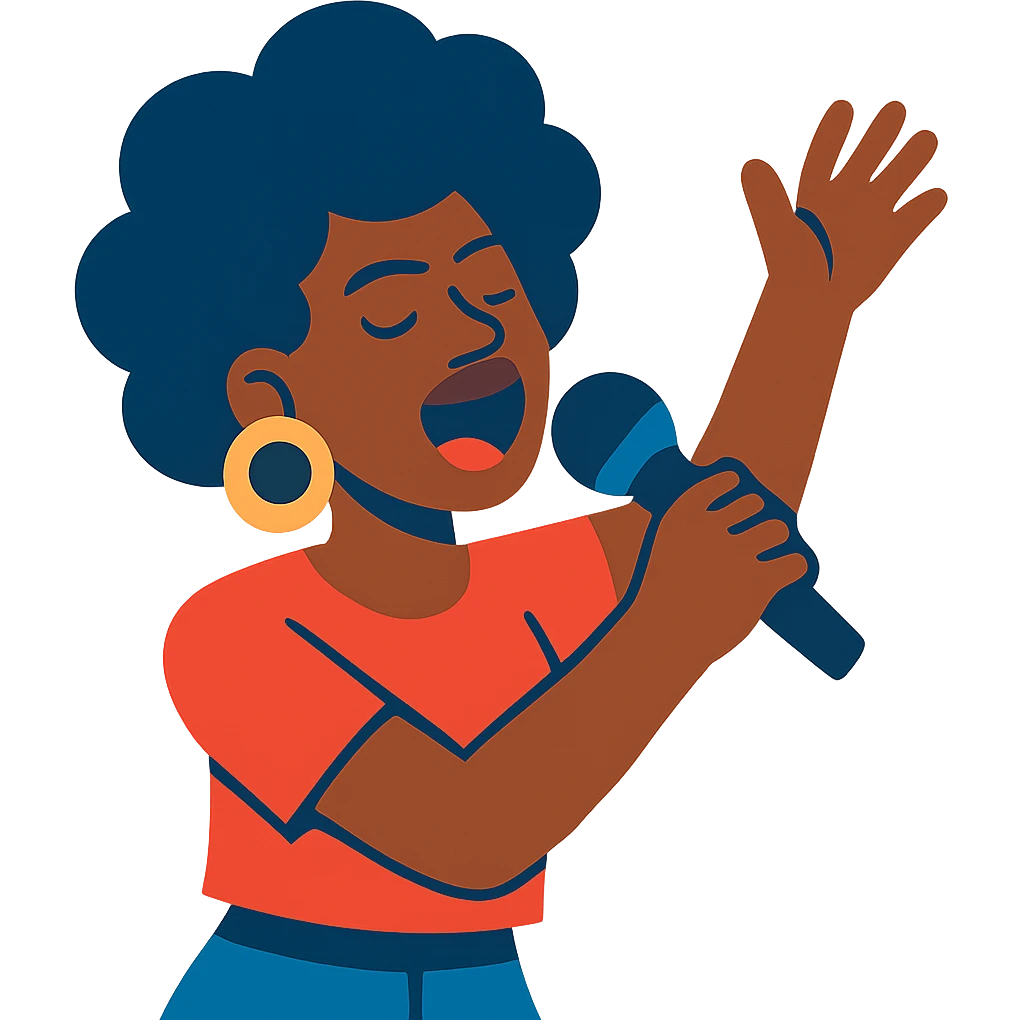 singing black girl emoji