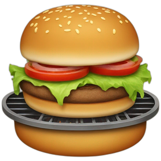 Burgers on grill  emoji
