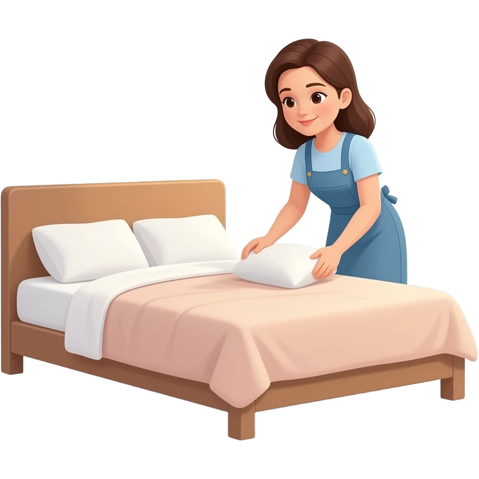 woman making the bed emoji