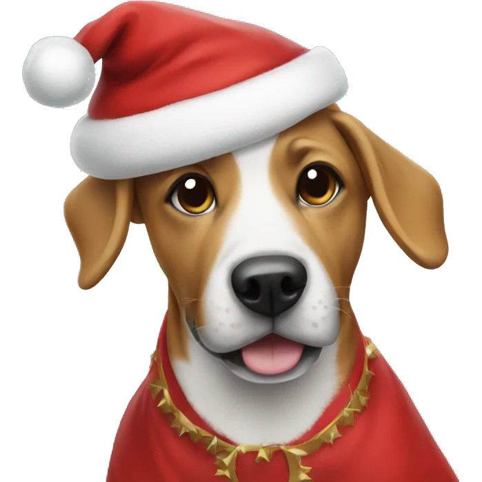 Dog wearing a Santa costume  emoji