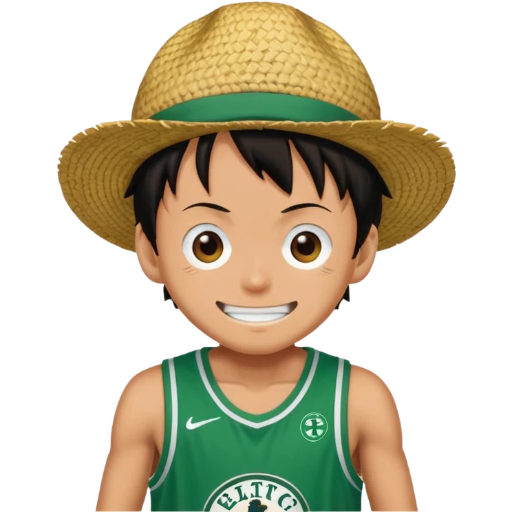 Luffy one piece in a Celtics uniform  emoji