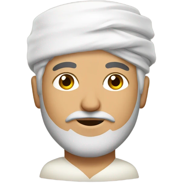 Persian man with sake on face emoji