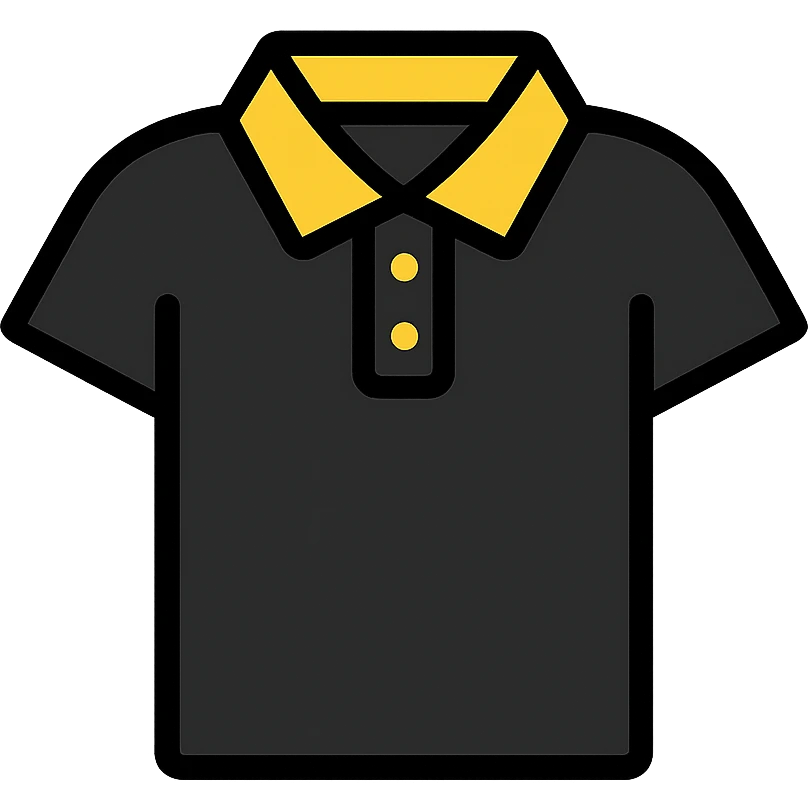 Black polo shirt with collar emoji