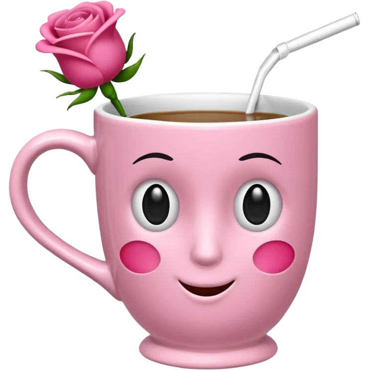 Une tasse rose emoji