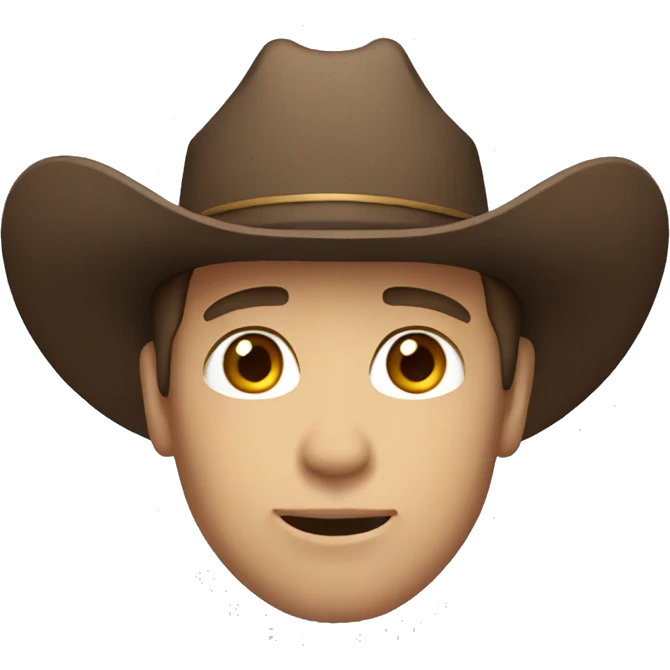 Cowboy with brown hair, brown eyes and fair skin emoji