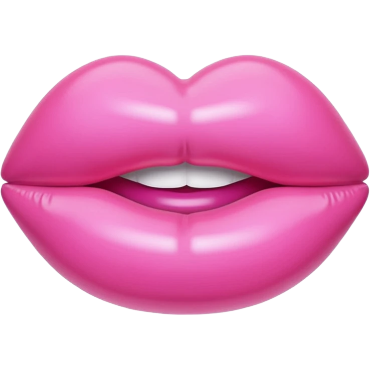 pink puffy inflatable balloon vinyl lips emoji