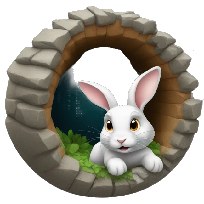 rabbit going down a rabbit hole emoji