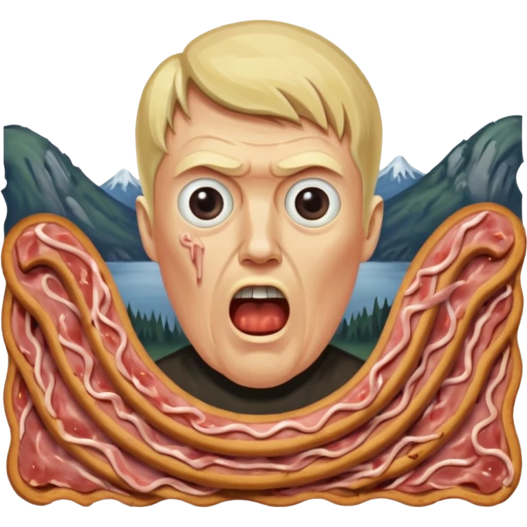 Edvard munch scream with SPAM MEAT landscape  emoji