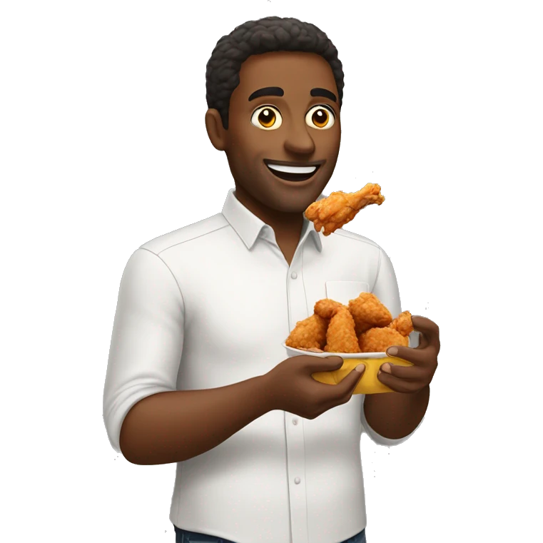 man eating fried chicken emoji