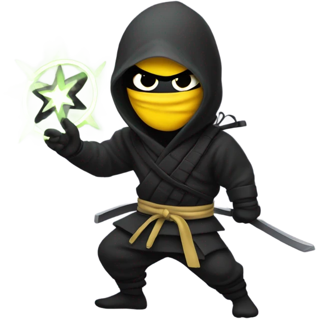 ninja with ninja stars emoji