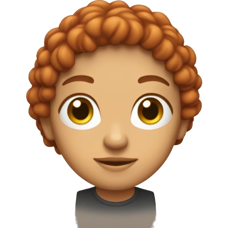 Ruiva, com sardas olhando para um celular emoji