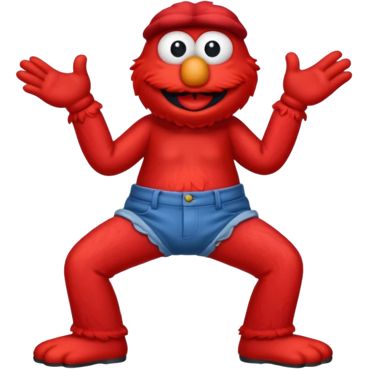 Elmo pulling his pants down emoji