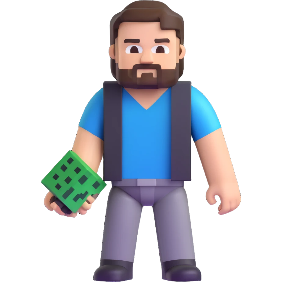 Jack Black as a Minecraft character emoji