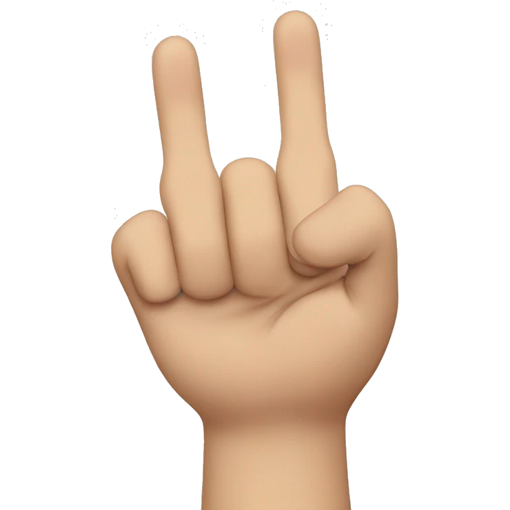 A hand where 3 fingers are out, thoumb, pointing and middle finger and the rest is closed emoji