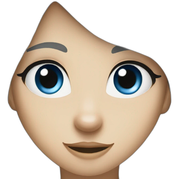 Female grey wolf blue eyes emoji