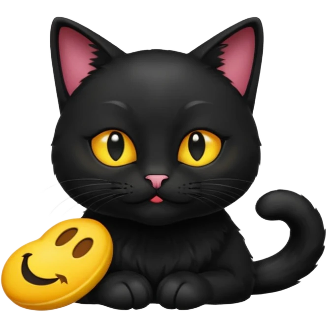Black animal cat with nlack shoes and smellt emoji emoji