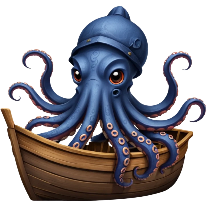 Kraken – Giant octopus with tentacles wrapping a ship emoji