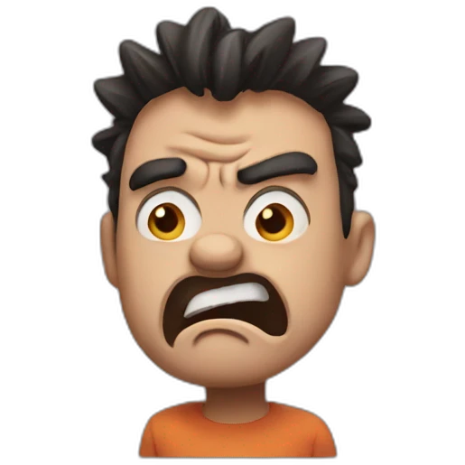 Angry but confused emoji