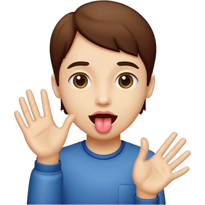 tongue out with hands to the side emoji