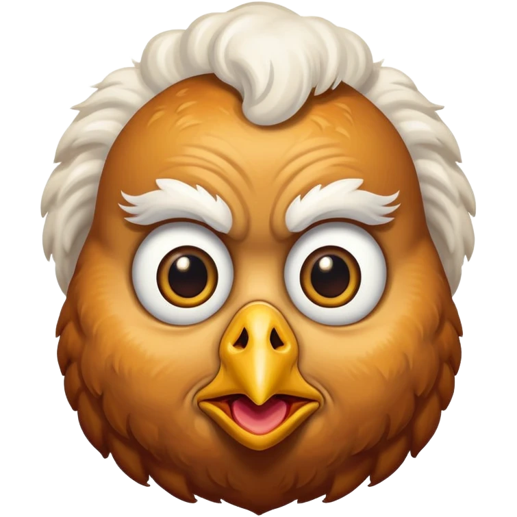 kfc chicken with a eerie face emoji