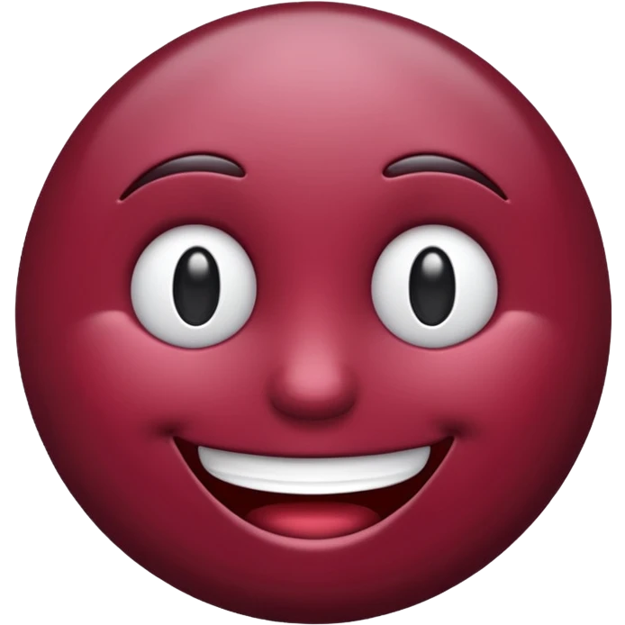 smiling emoji face in burgundy emoji