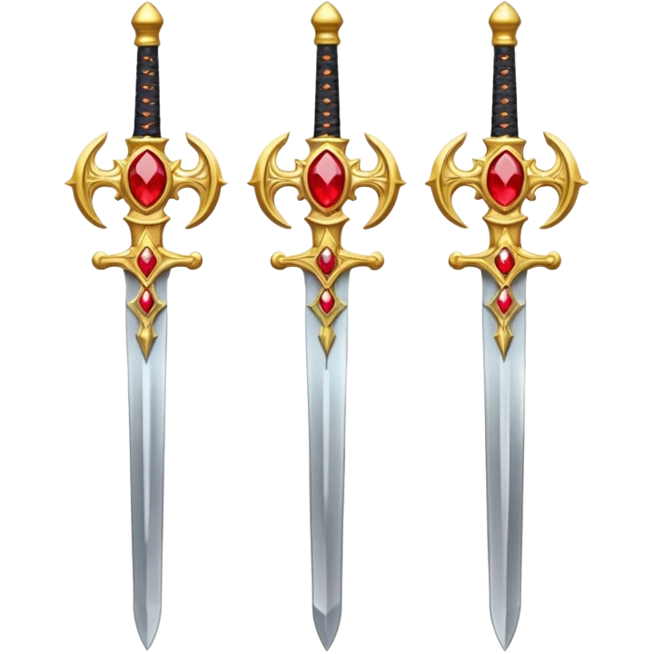 Golden royal swords with red gems emoji
