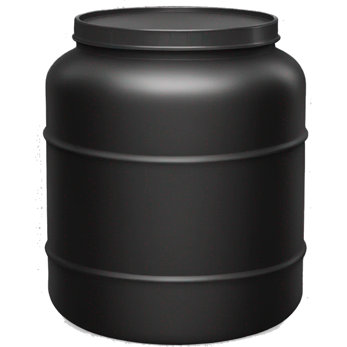 A large black protein container emoji