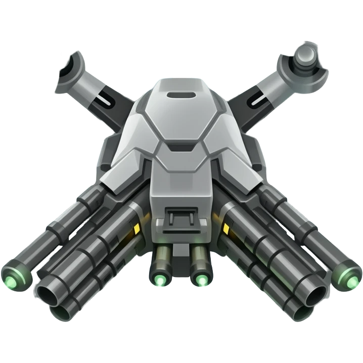 Sleak scifi hover drone with weapons emoji