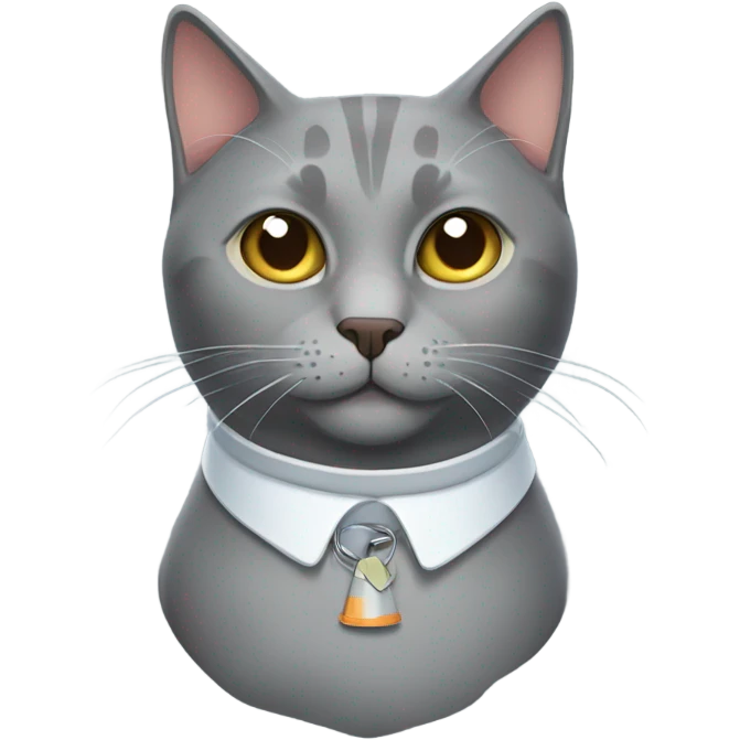 Gray cat with cone of shame emoji