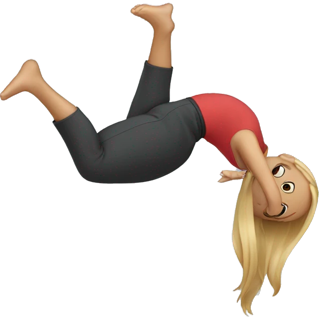 A girl doing a back flip emoji