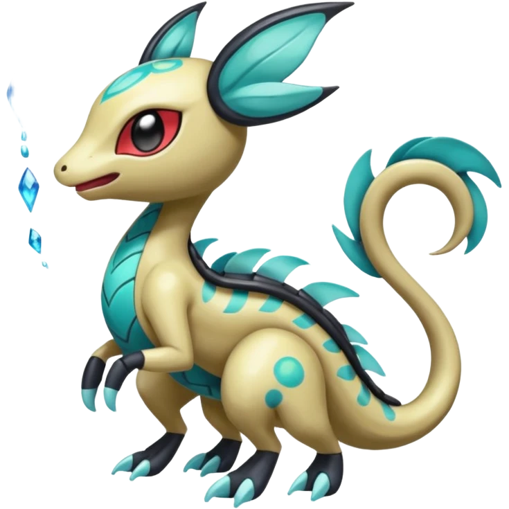 Splash-patterned emotional sparky sparky boom boom painful Meloetta-Guilmom-Salandit-Trico-Pokémon-Fakémon-fusion-hybrid-creature emoji