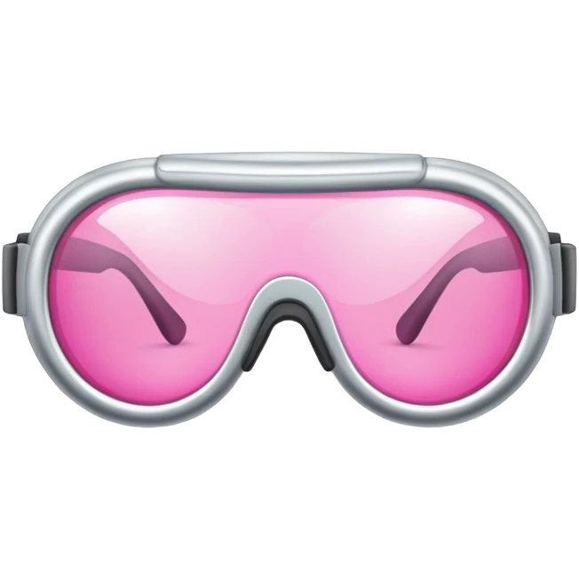 pink lens safety glasses with reflective silver frame, industrial protection emoji
