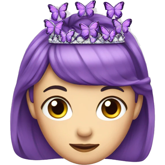 Purple butterflies on a tiara emoji