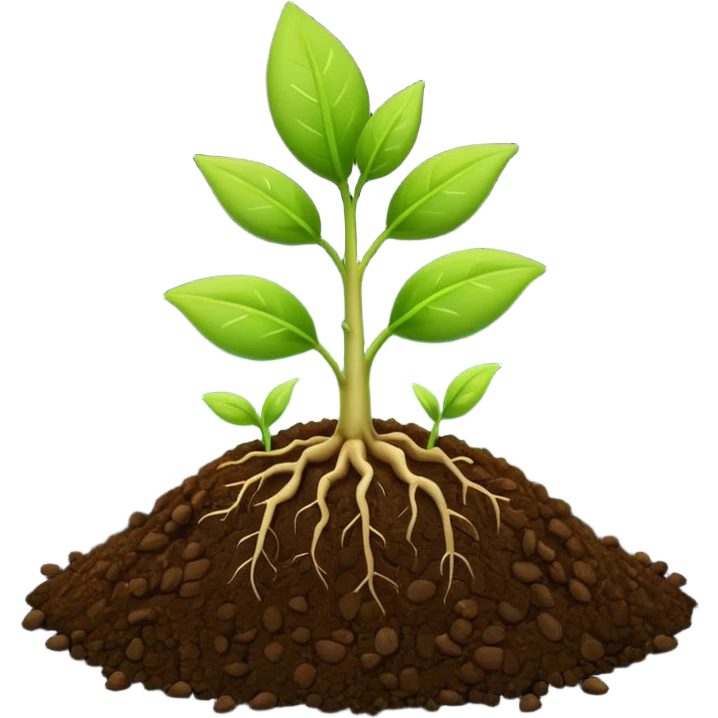 small money seedling sprouting from soil, symbolizing the start of compounding and growth, clear modern emoji style emoji