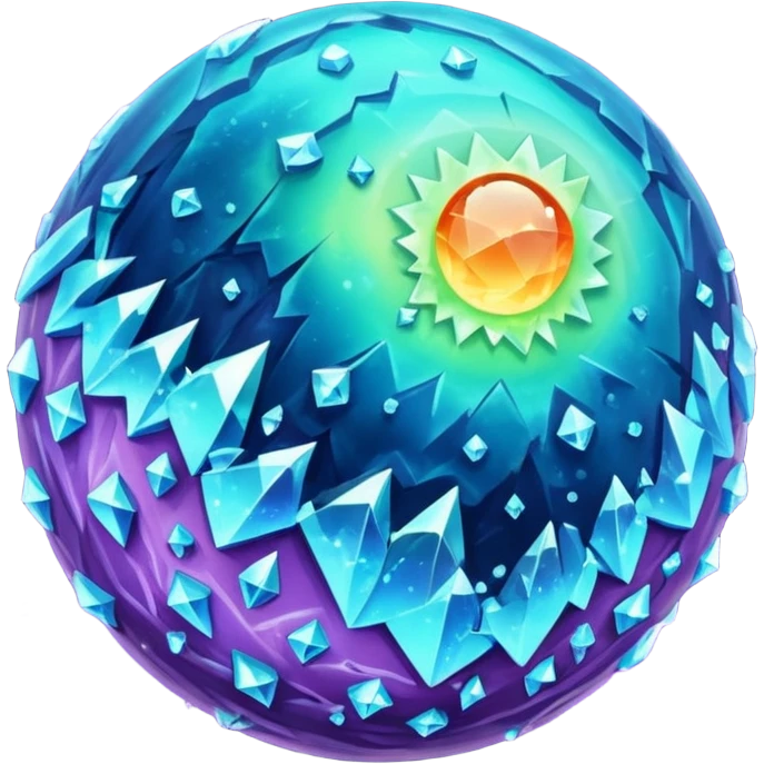 planet, surface covered in glowing crystals  emoji