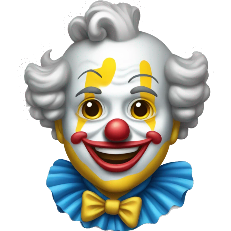 Classic clown from telegram in blue-black-yellow coloring book emoji