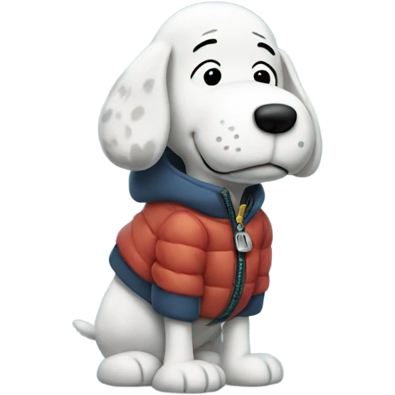 Snoopy wearing a puffer jacket  emoji