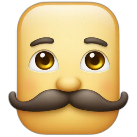 Moustache ressemblant à un petit rectangle emoji