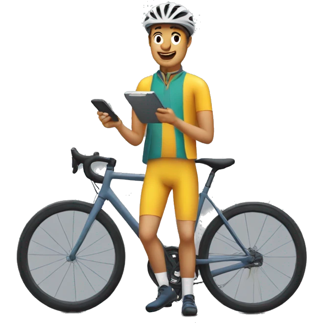 cyclist with calculator emoji