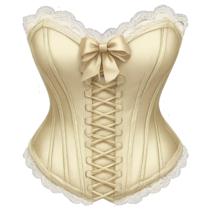 Gold ivory corset with lace and bow emoji
