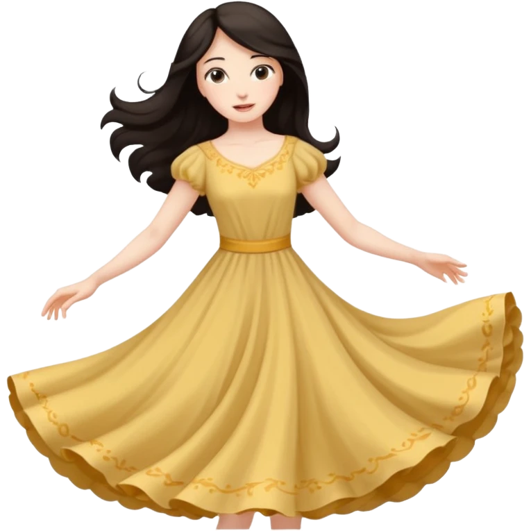 Long  Dark hair women twirling emoji