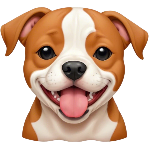 Cinematic Cute Yawning Red/Fawn Staffordshire Bull Terrier Portrait Emoji, Head tilted slightly with a dramatic, wide-open yawn, showcasing a smooth red/fawn Fur with crisp white accents, floppy ears slightly drooping, round dark eyes barely open in drowsy contentment, Simplified yet irresistibly adorable features, highly detailed, glowing with a soft, cozy glow, high shine, relaxed yet expressive, stylized with a touch of whimsy, bright and endearing, soft glowing outline, capturing the essence of a sleepy yet affectionate guardian, so drowsy it feels like it could stretch right out of the screen and curl up for a nap! emoji