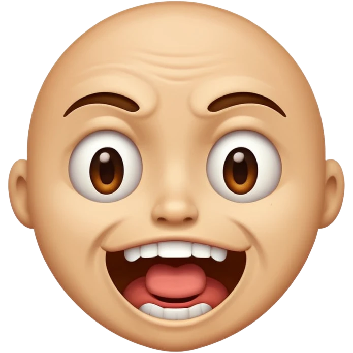 cartoon face with eyes squinting, mouth open in a cringe-laugh emoji