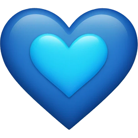 blue heart with a small blue heart on top  emoji