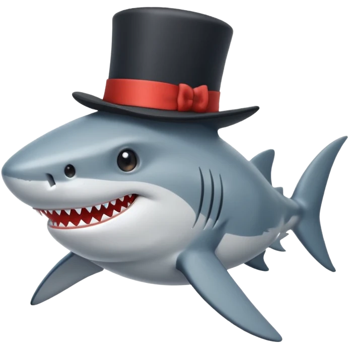 Shark with a top hat emoji