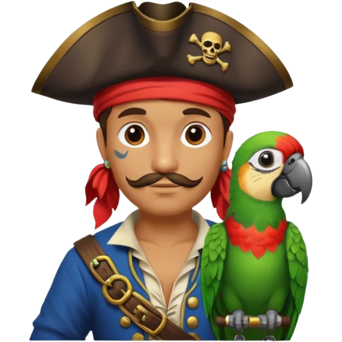 pirate and parrot emoji